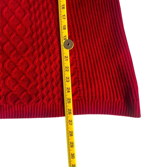 Tommy Hilfiger Women's Chunky Cable Knit Sweater Red Size Large Holidays Winter - Picture 5 of 8